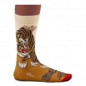 чорапи,мъжки,чорапи,sock,affairs,traditional,tiger,tattoo,long,socks,brown,(multicolor)