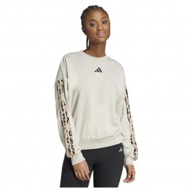 Блуза Adidas Animal Print 3 Stripes French Terry sweatshirt - Beige (Wonder Alumina / Multicolor) блуза,дамски,блузи,adidas,animal,print,3,stripes,french,terry,sweatshirt,beige,(wonder,alumina,multicolor)