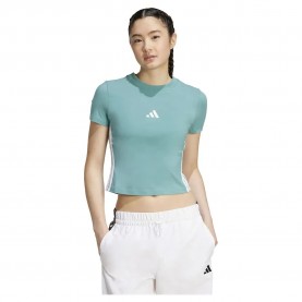 бебешка,тениска,дамски,тениски,adidas,essentials,3,stripes,slim,baby,short,sleeve,t,shirt,powder,teal,white,(blue)