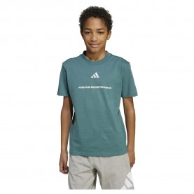 Тениска Adidas Slogan Single short sleeve T-shirt - Blue / Grey (Preloved Teal) тениска,детски,тениски,adidas,slogan,single,short,sleeve,t,shirt,blue,grey,(preloved,teal)