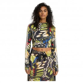 Тениска Adidas X Farm Rio long sleeve T-shirt - Black (Black / Hi-Res Blue / Lush Red) тениска,дамски,тениски,adidas,x,farm,rio,long,sleeve,t,shirt,black,(black,hi,res,blue,lush,red)