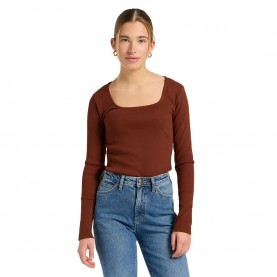 тениска,дамски,тениски,lee,112370953,long,sleeve,t,shirt,luxe,brown,(brown)