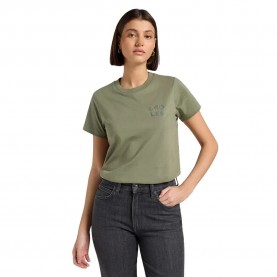 тениска,дамски,тениски,lee,peace,short,sleeve,t,shirt,olive,stone,(green)