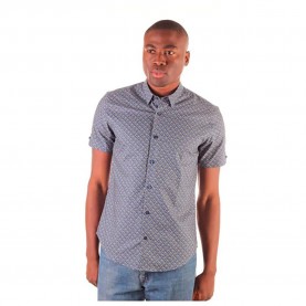риза,с,къс,ръкав,мъжки,ризи,ben,sherman,faded,square,print,short,sleeve,shirt,grey