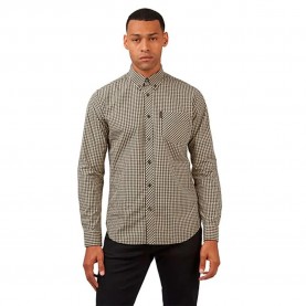 риза,с,дълъг,ръкав,мъжки,ризи,ben,sherman,signature,gingham,long,sleeve,shirt,black,(beige)