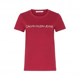 тениска,дамски,тениски,calvin,klein,institucinal,logo,short,sleeve,t,shirt,red