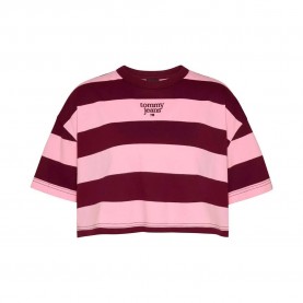 фланелка,с,къс,ръкав,дамски,топове,tommy,hilfiger,dw0dw18799,short,sleeve,top,garnet,(red)
