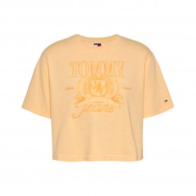 фланелка,с,къс,ръкав,дамски,топове,tommy,hilfiger,dw0dw20326,short,sleeve,top,yellow