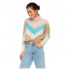 блуза,дамски,пуловери,дамски,плетени,дрехи,vero,moda,doffy,high,neck,sweater,multicolor,(pink)