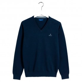блуза,мъжки,пуловери,gant,2001,8030542,v,neck,sweater,blue