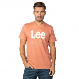 тениска,мъжки,тениски,lee,logo,short,sleeve,t,shirt,beige,(orange)