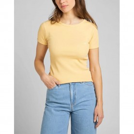 тениска,дамски,тениски,lee,rib,short,sleeve,t,shirt,yellow,(yellow)
