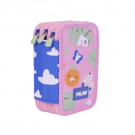 канцеларски,принадлежности,milan,filled,triple,decker,special,series,pencil,case,pink
