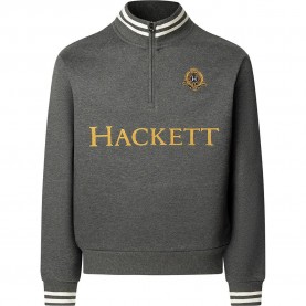 блуза,мъжки,пуловери,hackett,heritage,crest,half,zip,sweatshirt,dark,grey,marl,(grey)
