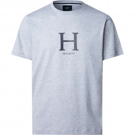 Тениска Hackett Heritage short sleeve T-shirt - Grey (Light Grey Marl) тениска,мъжки,тениски,hackett,heritage,short,sleeve,t,shirt,grey,(light,grey,marl)