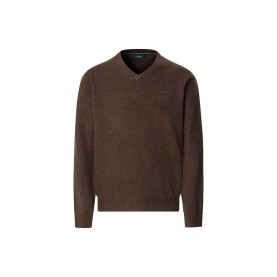 Блуза Hackett Lambswool v neck sweater - Brown (Dark Brown) блуза,мъжки,пуловери,hackett,lambswool,v,neck,sweater,brown,(dark,brown)