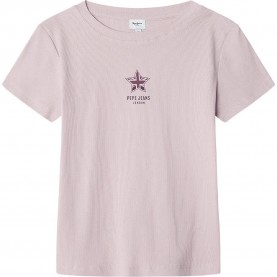 Тениска Pepe jeans Amily short sleeve T-shirt - Pink - (Light Orchid) тениска,детски,тениски,pepe,jeans,amily,short,sleeve,t,shirt,pink,(light,orchid)