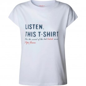 Тениска Pepe jeans Bahia short sleeve T-shirt - White (White) тениска,дамски,тениски,pepe,jeans,bahia,short,sleeve,t,shirt,white,(white)