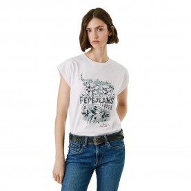 Тениска Pepe jeans Bernice short sleeve T-shirt - White (White) тениска,дамски,тениски,pepe,jeans,bernice,short,sleeve,t,shirt,white,(white)