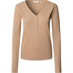 Тениска Pepe jeans Brett long sleeve T-shirt - Beige (Caramel Beige) тениска,дамски,тениски,pepe,jeans,brett,long,sleeve,t,shirt,beige,(caramel,beige)