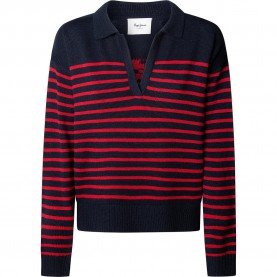 блуза,дамски,пуловери,дамски,плетени,дрехи,pepe,jeans,carlina,v,neck,sweater,dulwich,blue,(blue)