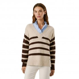 блуза,дамски,пуловери,дамски,плетени,дрехи,pepe,jeans,cecil,stripe,v,neck,sweater,beige,(dark,ecru,white)