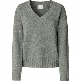 блуза,дамски,пуловери,дамски,плетени,дрехи,pepe,jeans,cherice,v,neck,sweater,grey,(marl,grey)