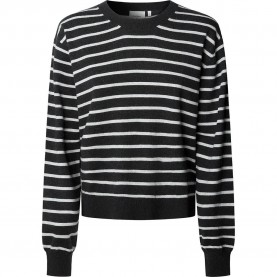 блуза,дамски,пуловери,дамски,плетени,дрехи,pepe,jeans,coraline,stripe,sweater,black