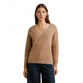 блуза,дамски,пуловери,дамски,плетени,дрехи,pepe,jeans,emma,v,neck,sweater,brown,(light,brown)