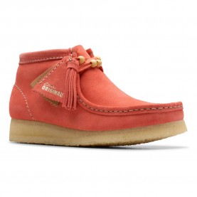 Обувки Clarks shoes Wallabee Boot booties - Orange (Coral Suede) обувки,дамски,боти,дамски,високи,обувки,за,ходене,clarks,shoes,wallabee,boot,booties,orange,(coral,suede)