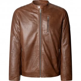 яке,мъжки,якета,pepe,jeans,joey,leather,jacket,toffee,brown