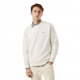 блуза,мъжки,пуловери,pepe,jeans,macbeth,small,logo,plain,sweatshirt,ivory,white,(white)