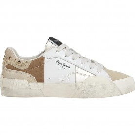 маратонки,дамски,маратонки,pepe,jeans,milan,crystal,trainers,taupe,beige,(white)