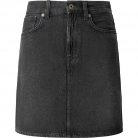 Пола Pepe jeans Mini High Waist Short Denim Skirt - Black (Denim 9F0) пола,дамски,поли,и,рокли,pepe,jeans,mini,high,waist,short,denim,skirt,black,(denim,9f0)