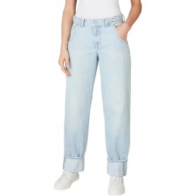 Pepe jeans Turn-Up Braid Barrel jeans - Blue (Denim) дамски,панталони,pepe,jeans,turn,up,braid,barrel,jeans,blue,(denim)
