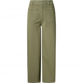 Панталони Pepe jeans Wide Crop Tania Pocket high waist pants - Green (Khaki Green) панталони,дамски,панталони,pepe,jeans,wide,crop,tania,pocket,high,waist,pants,green,(khaki,green)