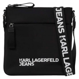 чанти,за,през,рамо,karl,lagerfeld,essential,flat,crossbody,black