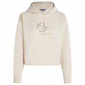 суичър,дамски,блузи,karl,lagerfeld,studded,regular,fit,hoodie,moonstruck,(beige)
