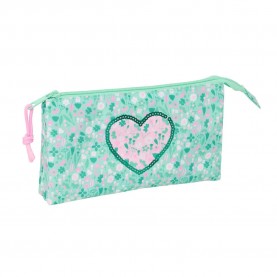 канцеларски,принадлежности,safta,cuore,triple,pencil,case,green,(multicolor)