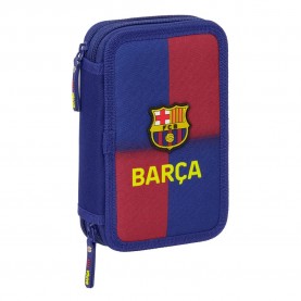 канцеларски,принадлежности,safta,fc,barcelona,home,kit,25,26,double,pencil,case,28,pieces,blue,(multicolor)