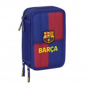 канцеларски,принадлежности,safta,fc,barcelona,home,kit,25,26,triple,pencil,case,36,pieces,multicolor,(blue)