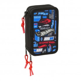 канцеларски,принадлежности,safta,hot,wheels,pencil,case,37,pieces,black,(multicolor)