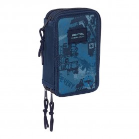 канцеларски,принадлежности,safta,new,edition,pencil,case,36,pieces,blue,(multicolor)