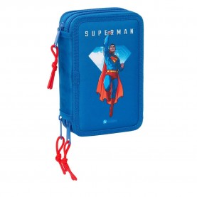 канцеларски,принадлежности,safta,superman,pencil,case,37,pieces,multicolor,(blue)