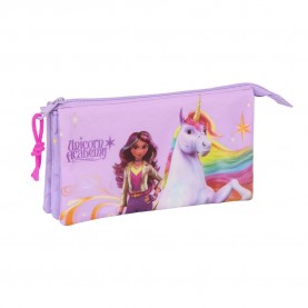 канцеларски,принадлежности,safta,unicorn,academy,triple,pencil,case,multicolor,(purple)