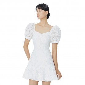 рокля,дамски,поли,и,рокли,lily,bubble,short,sleeve,dress,white