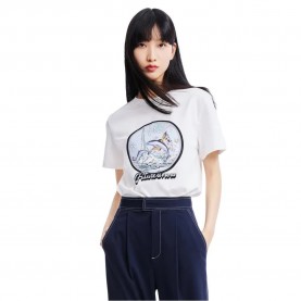 тениска,дамски,тениски,lily,dolphin,short,sleeve,t,shirt,white