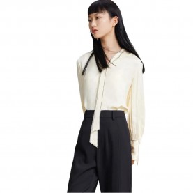 риза,с,дълъг,ръкав,дамски,блузи,дамски,ризи,lily,fashion,niche,flutter,long,sleeve,shirt,cream,yellow,(beige)