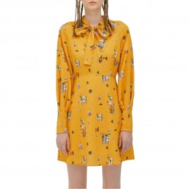 рокля,дамски,поли,и,рокли,lily,tied,lead,long,sleeve,dress,pale,yellow,(yellow)