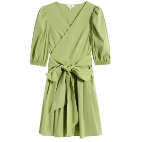рокля,дамски,поли,и,рокли,lily,v,neck,3,4,sleeve,midi,dress,green
